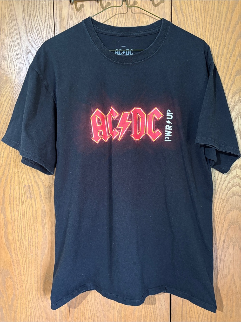 AC/DC Black Tee with Red and Yellow Logo men’s large